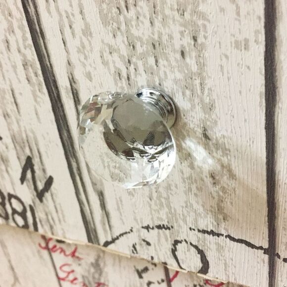 Diamond Shape 1.18" Cabinet Drawer Knob Pull Handle with Screw 10pcs Clear - Picture 5 of 6